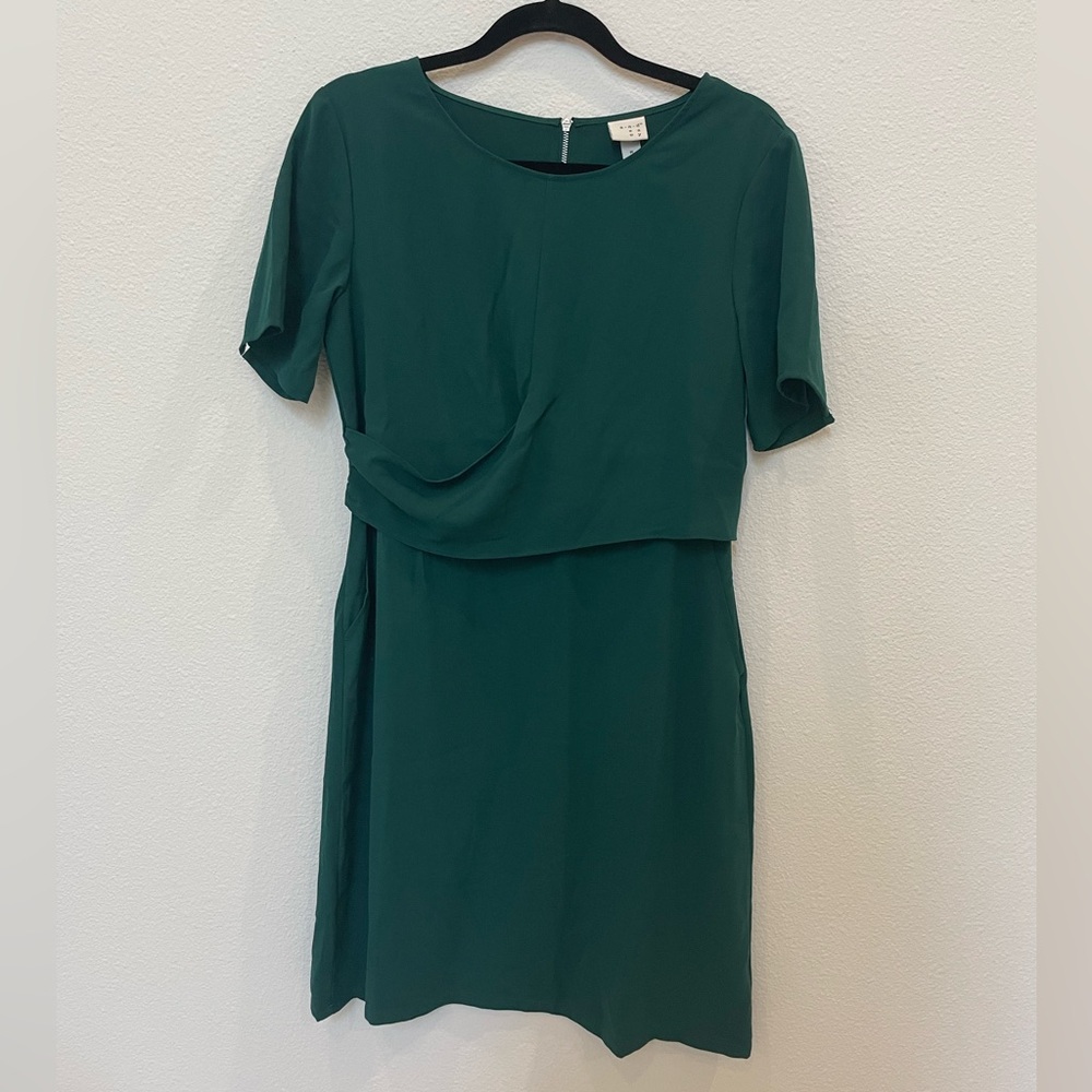 A New Day (Target) Green Zip Up Pocket Dress